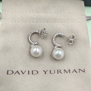 David Yurman Silver Pearl Earrings